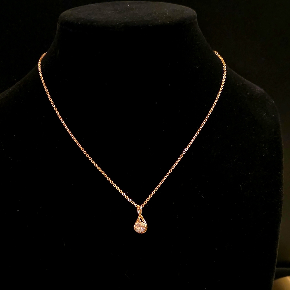 Certified 2 Carat Moissanite 18k Gold Plated Over Sterling Silver Necklace - Picture 7 of 13
